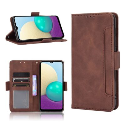 Чохол Deexe Wallet Stand для Samsung Galaxy A02 (A022) - Brown