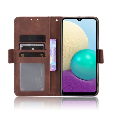 Чехол Deexe Wallet Stand для Samsung Galaxy A02 (A022) - Brown