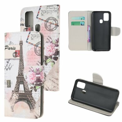 Чохол-книжка Deexe Color Wallet для Samsung Galaxy A21s (A217) - Eiffel Tower