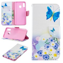 Чохол-книжка Deexe Color Wallet для Samsung Galaxy A30 (A305) / A20 (A205), Blue Butterflies