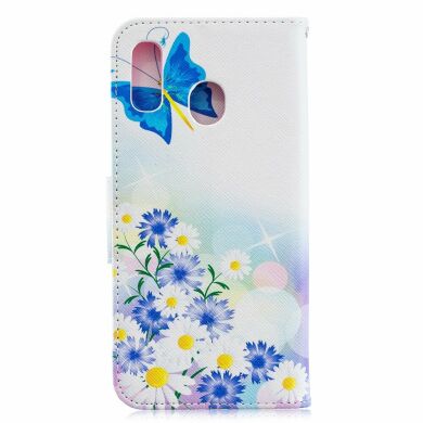 Чехол-книжка Deexe Color Wallet для Samsung Galaxy A30 (A305) / A20 (A205) - Blue Butterflies