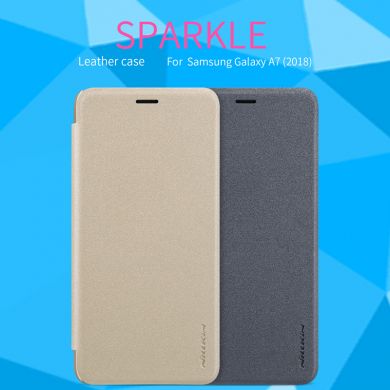 Чехол-книжка NILLKIN Sparkle Series для Samsung Galaxy A7 2018 (A750) - Gold