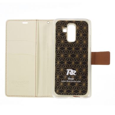 Чохол-книжка ROAR KOREA Cloth Texture для Samsung Galaxy A6+ 2018 (A605), Beige