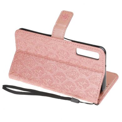 Чехол UniCase Leaf Wallet для Samsung Galaxy A7 2018 (A750) - Rose Gold