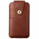 Кожаный чехол на пояс Deexe Pouch Case для смартфонов (размер: M) - Brown. Фото 1 из 10