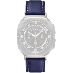 Шкіряний ремінець Deexe Genuine Leather для Samsung Galaxy Watch Ultra (47mm) / Ultra (2025) - Dark Blue