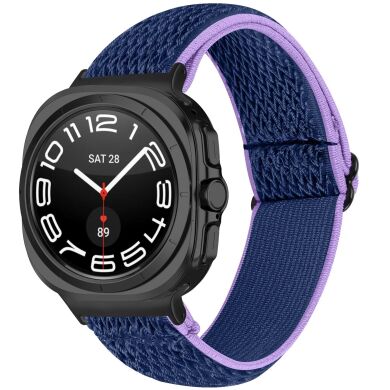 Ремешок Deexe Braided Strap для Samsung Galaxy Watch 8 (40/44mm) / 8 Classic / Ultra (2025) - Purple / Blue