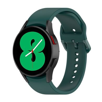 Ремінець Deexe Silicone Watchband для Samsung Galaxy Watch 4 Classic / Watch 4 - Dark Green