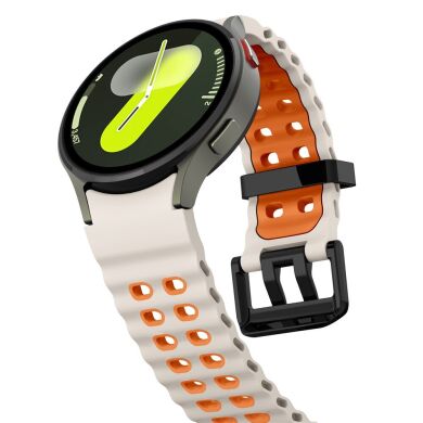 Ремешок KALEBOL Ocean Strap для Samsung Galaxy Watch 4 / 4 Classic / 5 / 5 Pro / 6 / 6 Classic / 7 / FE - Starlight / Orange