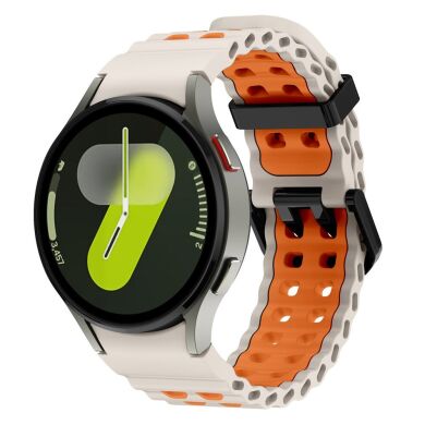 Ремешок KALEBOL Ocean Strap для Samsung Galaxy Watch 4 / 4 Classic / 5 / 5 Pro / 6 / 6 Classic / 7 / FE - Starlight / Orange