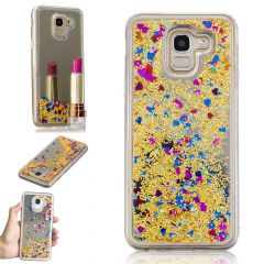 Силиконовая (TPU) накладка Deexe Fashion Glitter для Samsung Galaxy A6 2018 (A600) - Gold