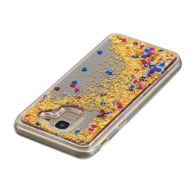 Силиконовая (TPU) накладка Deexe Fashion Glitter для Samsung Galaxy A6 2018 (A600) - Gold