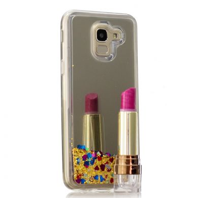 Силиконовая (TPU) накладка Deexe Fashion Glitter для Samsung Galaxy A6 2018 (A600) - Gold