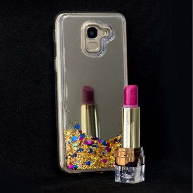 Силиконовая (TPU) накладка Deexe Fashion Glitter для Samsung Galaxy A6 2018 (A600) - Gold