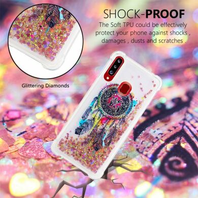 Силіконовий (TPU) чохол Deexe Fashion Glitter для Samsung Galaxy A20s (A207), Feather Dream Catcher