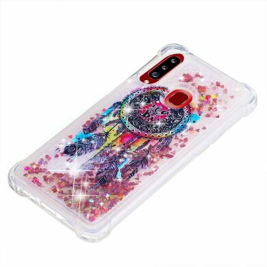Силіконовий (TPU) чохол Deexe Fashion Glitter для Samsung Galaxy A20s (A207), Feather Dream Catcher