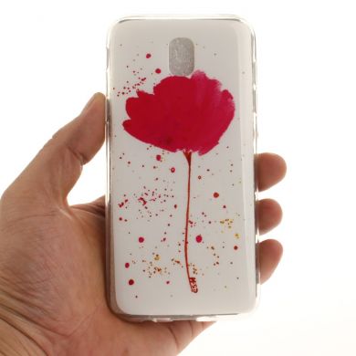 Силиконовый (TPU) чехол Deexe Life Style для Samsung Galaxy J5 2017 (J530) - Red Flower