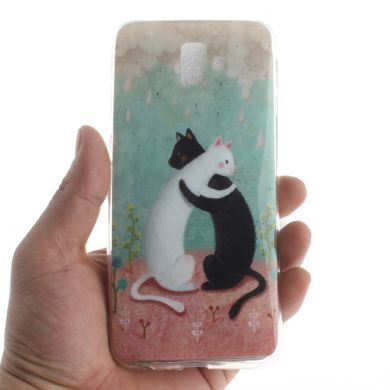 Силіконовий (TPU) чохол Deexe Life Style для Samsung Galaxy J6+ (J610), Black and White Cats