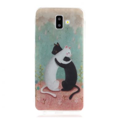 Силіконовий (TPU) чохол Deexe Life Style для Samsung Galaxy J6+ (J610), Black and White Cats