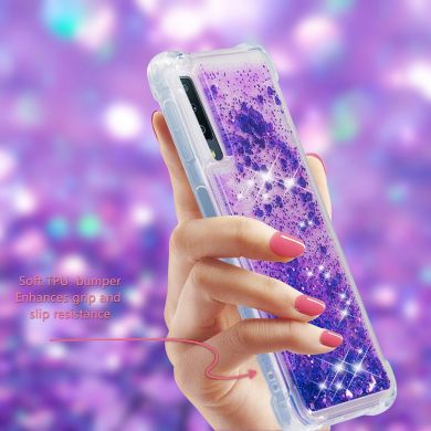 Силіконовий (TPU) чохол Deexe Liquid Glitter для Samsung Galaxy A7 2018 (A750) - Dark Purple