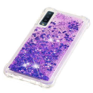 Силіконовий (TPU) чохол Deexe Liquid Glitter для Samsung Galaxy A7 2018 (A750) - Dark Purple