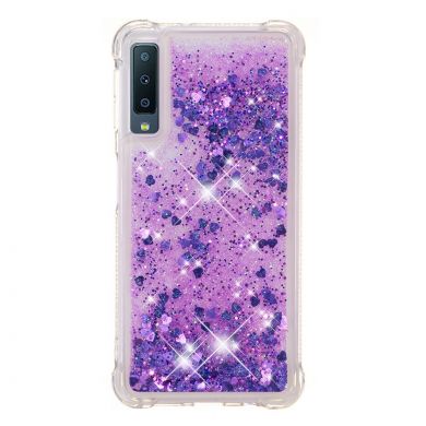 Силіконовий (TPU) чохол Deexe Liquid Glitter для Samsung Galaxy A7 2018 (A750) - Dark Purple