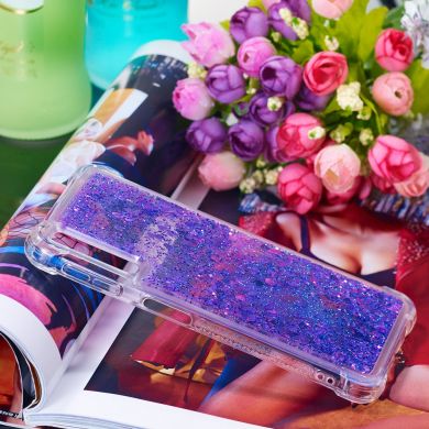 Силіконовий (TPU) чохол Deexe Liquid Glitter для Samsung Galaxy A7 2018 (A750) - Dark Purple