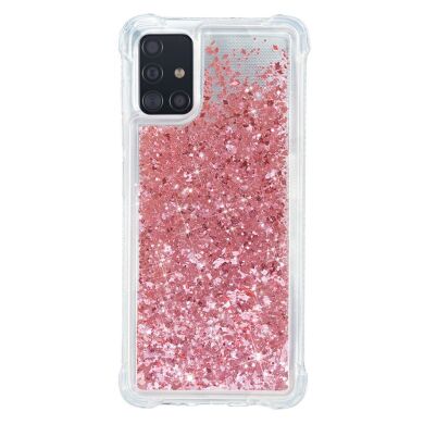 Силіконовий (TPU) чохол Deexe Liquid Glitter для Samsung Galaxy A71 (A715) - Rose