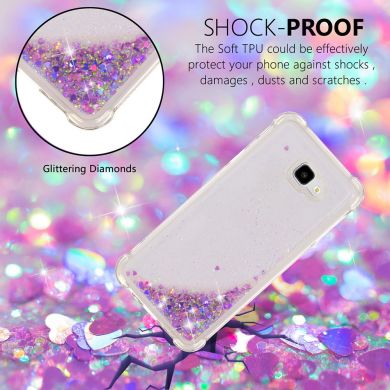 Силіконовий (TPU) чохол Deexe Liquid Glitter для Samsung Galaxy J4+ (J415) - Light Purple