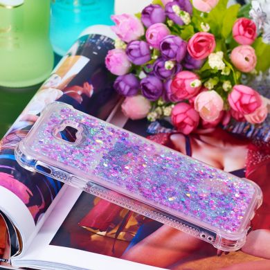 Силіконовий (TPU) чохол Deexe Liquid Glitter для Samsung Galaxy J4+ (J415) - Light Purple