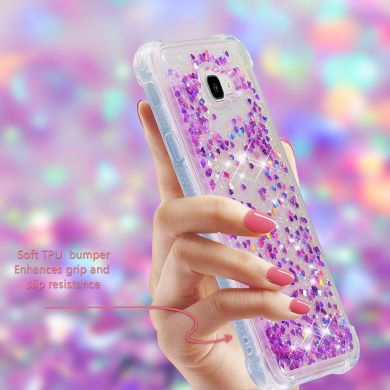 Силиконовый (TPU) чехол Deexe Liquid Glitter для Samsung Galaxy J4+ (J415) - Light Purple