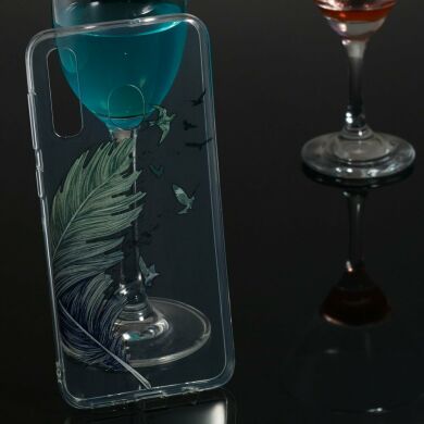 Силіконовий (TPU) чохол Deexe Pretty Glossy для Samsung Galaxy A50 (A505) - Feather and Bird