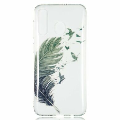 Силіконовий (TPU) чохол Deexe Pretty Glossy для Samsung Galaxy A50 (A505) - Feather and Bird