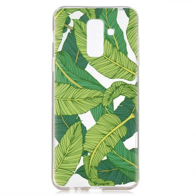 Силиконовый (TPU) чехол Deexe Pretty Glossy для Samsung Galaxy A6+ 2018 (A605) - Green Leaves