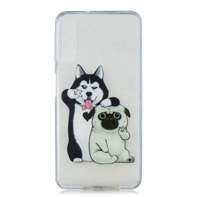 Силиконовый (TPU) чехол Deexe Pretty Glossy для Samsung Galaxy A7 2018 (A750) - Husky and Shar Pei