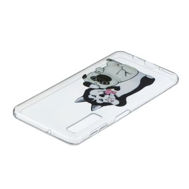 Силиконовый (TPU) чехол Deexe Pretty Glossy для Samsung Galaxy A7 2018 (A750) - Husky and Shar Pei