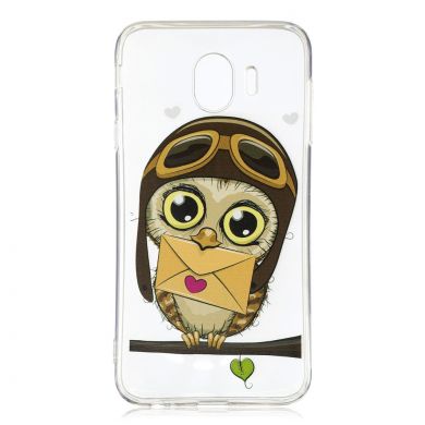 Силиконовый (TPU) чехол Deexe Pretty Glossy для Samsung Galaxy J4 2018 (J400) - Owl