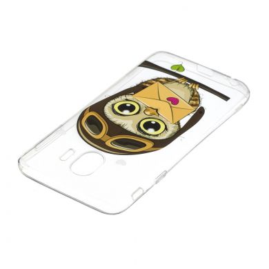 Силиконовый (TPU) чехол Deexe Pretty Glossy для Samsung Galaxy J4 2018 (J400) - Owl
