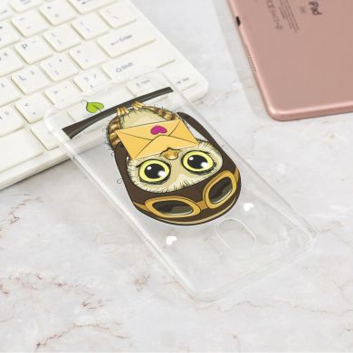 Силиконовый (TPU) чехол Deexe Pretty Glossy для Samsung Galaxy J4 2018 (J400) - Owl