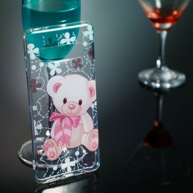 Силиконовый (TPU) чехол Deexe Pretty Glossy для Samsung Galaxy S10 (G973) - Cute Bear Doll