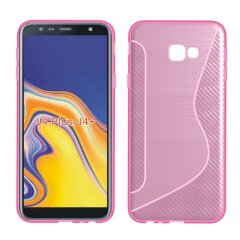 Силиконовый (TPU) чехол Deexe S Line для Samsung Galaxy J4+ (J415) - Pink