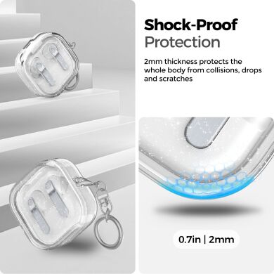 Захисний чохол AHASTYLE Crystal Split для Samsung Galaxy Buds 4 / Buds 4 Pro - Transparent Grey