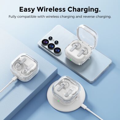 Захисний чохол AHASTYLE Crystal Split для Samsung Galaxy Buds 4 / Buds 4 Pro - Transparent Grey