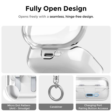 Захисний чохол AHASTYLE Crystal Split для Samsung Galaxy Buds 4 / Buds 4 Pro - Transparent Grey