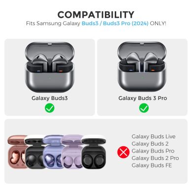 Защитный чехол AHASTYLE WG162 для Samsung Galaxy Buds 3 / Buds 3 Pro - Transparent Black