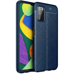 Защитный чехол Deexe Leather Cover для Samsung Galaxy A03s (A037) - Blue