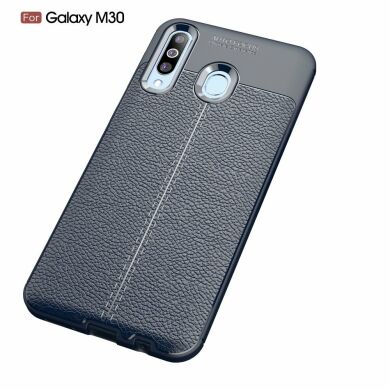 Защитный чехол Deexe Leather Cover для Samsung Galaxy M30 (M305) - Blue