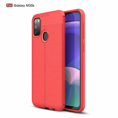 Защитный чехол Deexe Leather Cover для Samsung Galaxy M30s (M307) / Galaxy M21 (M215) - Red