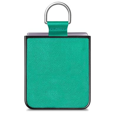 Защитный чехол Deexe Litchi Ring Case для Samsung Galaxy Flip 8 - Green