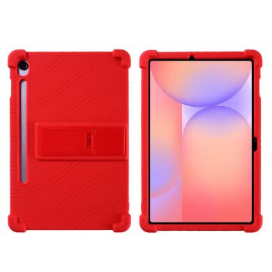 Захисний чохол Deexe Silicone Kickstand для Samsung Galaxy Tab S10 Lite (X400/X406) - Red